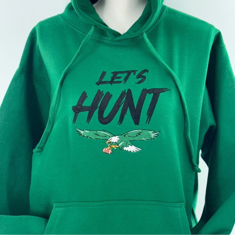 Kelly Green - Adult Unisex Lets Hunt! Eagles Embroidered Hoodie